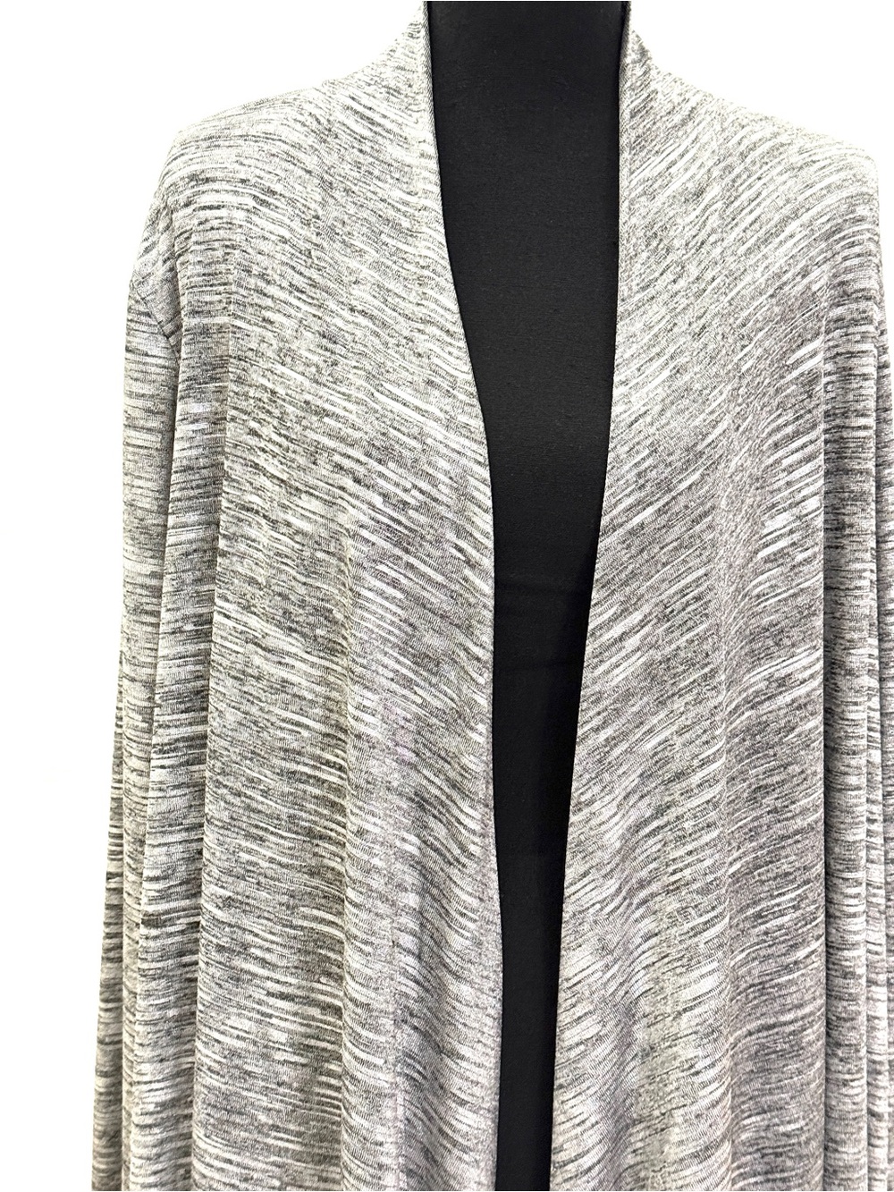 Calvin Klein Heather Gray Draped Open-Front Cardigan - Picture 3 of 6